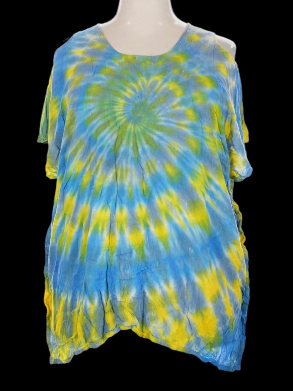 Dharma Trading Co. Cold Shoulder Bohemian Tie Dye Top 2X